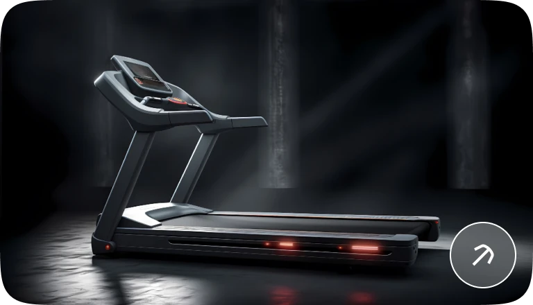 A treadmill in a dark studio